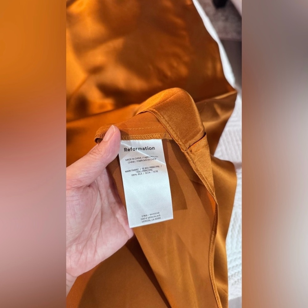 Reformation Anaiis Silk Dress - Copper - Picture 11 of 13